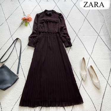 【Excellent Condition】ZARA Sheer Pleated Long Dress