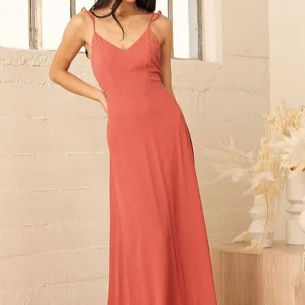 Meteoric Rise Rusty Rose Maxi Dress - image 1