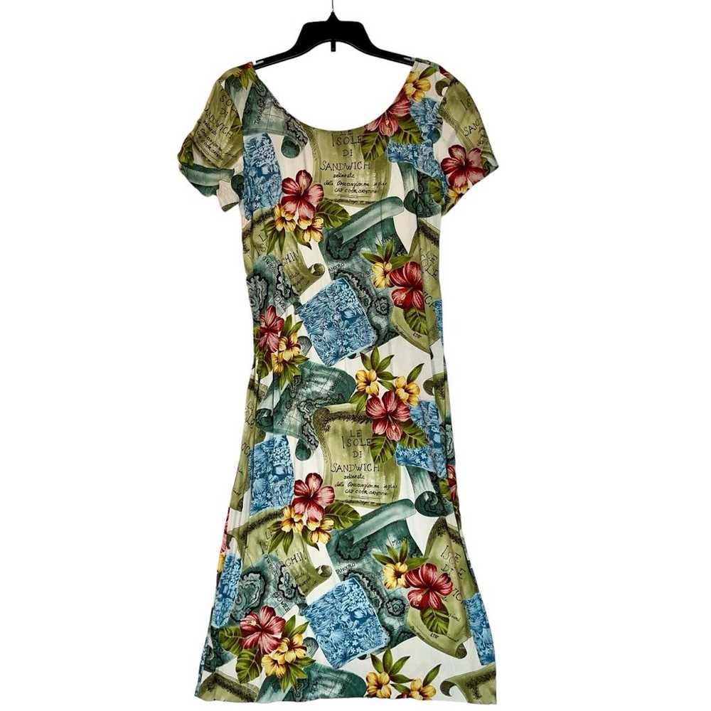 Tori Richard Honolulu Dress Vintage M Floral Cors… - image 1