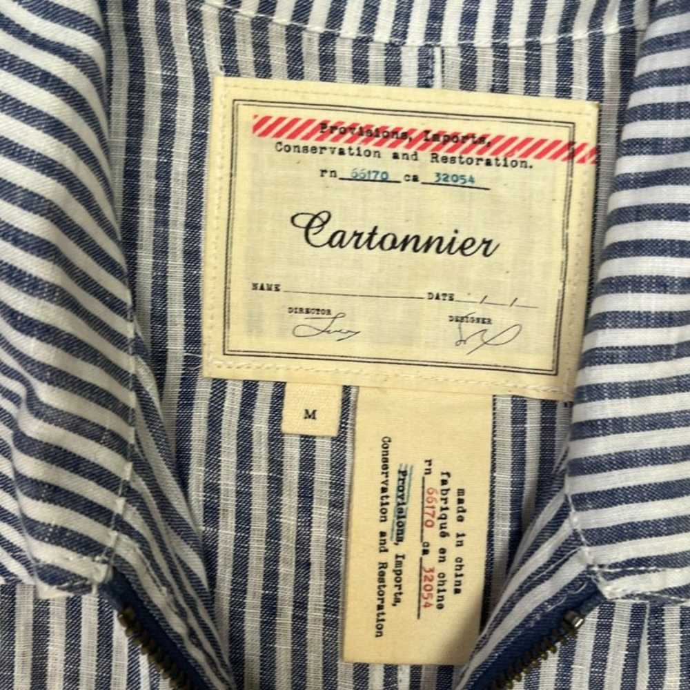 Anthropologie Cartonnier Blue Linen Stripe Covera… - image 3