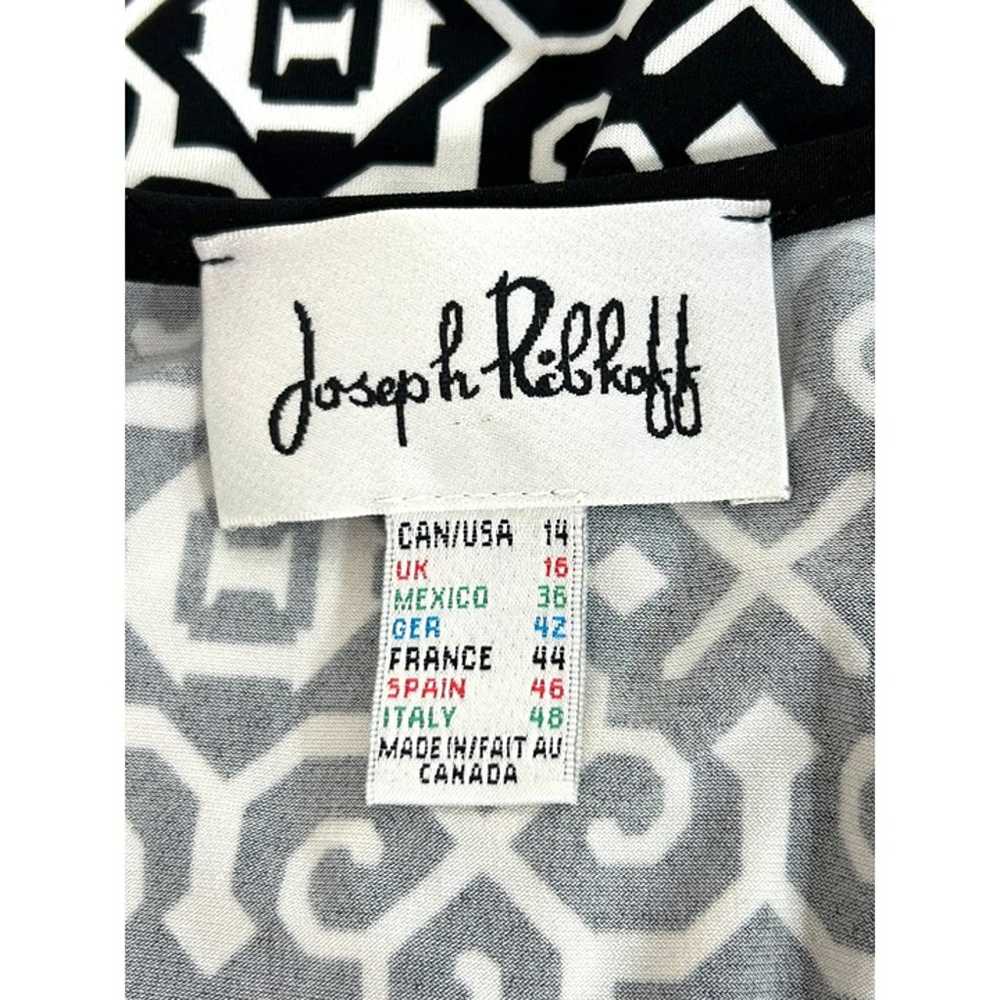 Joseph Ribkoff Tunic Dress Mini 14 Black White Ge… - image 5