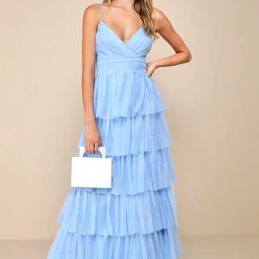 Lulus Rule the Runway Light Blue Tulle Surplice
T… - image 1