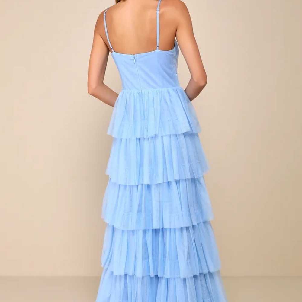 Lulus Rule the Runway Light Blue Tulle Surplice
T… - image 2