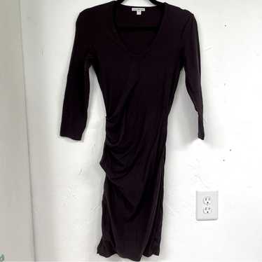 James Perse Purple Long Sleeve Wrap Bodycon Ruche… - image 1