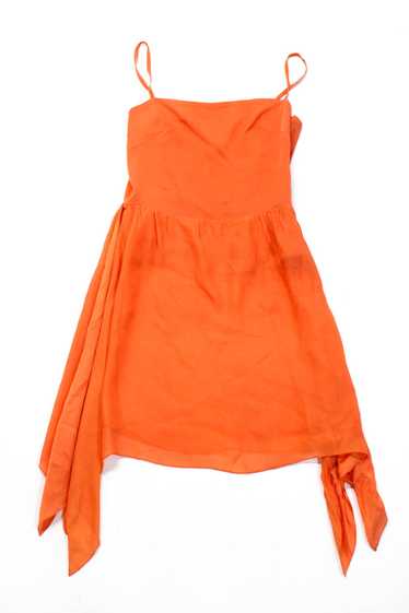 Collette Dinnigan Womens Orange Silk Square Neck … - image 1