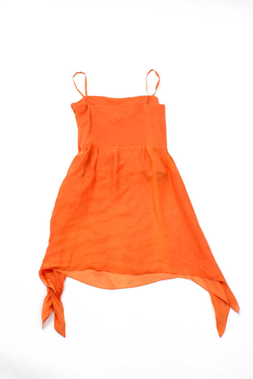 Collette Dinnigan Womens Orange Silk Square Neck … - image 3