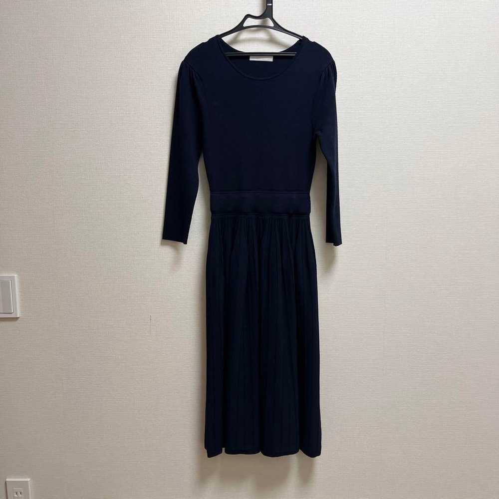 Selford Navy Long Sleeve Knit Long Dress - image 1