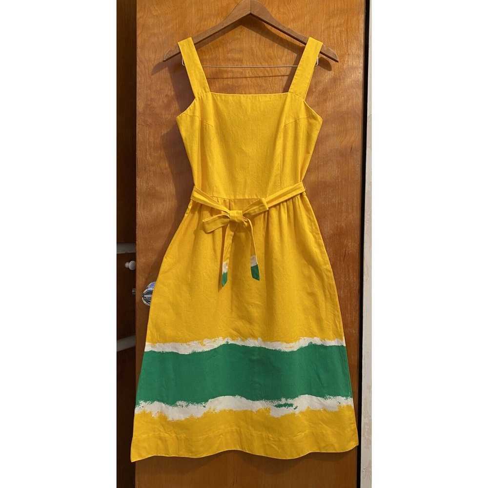 Vintage Malia Honolulu 70s Op Art Sun Dress Flora… - image 2