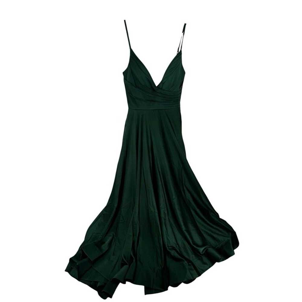 La Femme Emerald Green Sleeveless V-Neck High Leg… - image 4