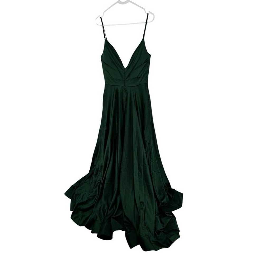 La Femme Emerald Green Sleeveless V-Neck High Leg… - image 5