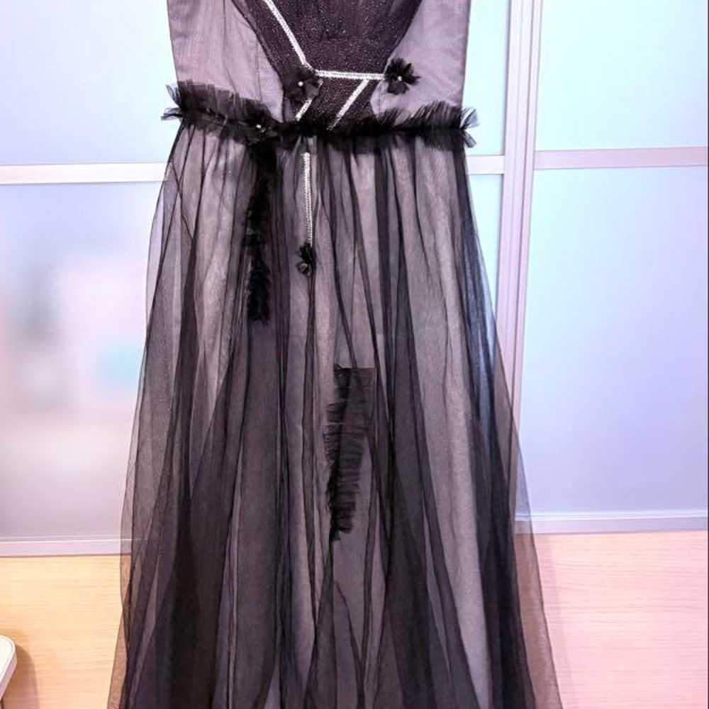 Color Long Dress, Black, Size M - image 2