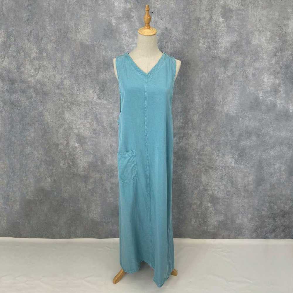 Sleeveless Maxi Dress with Side Button Design - I… - image 2