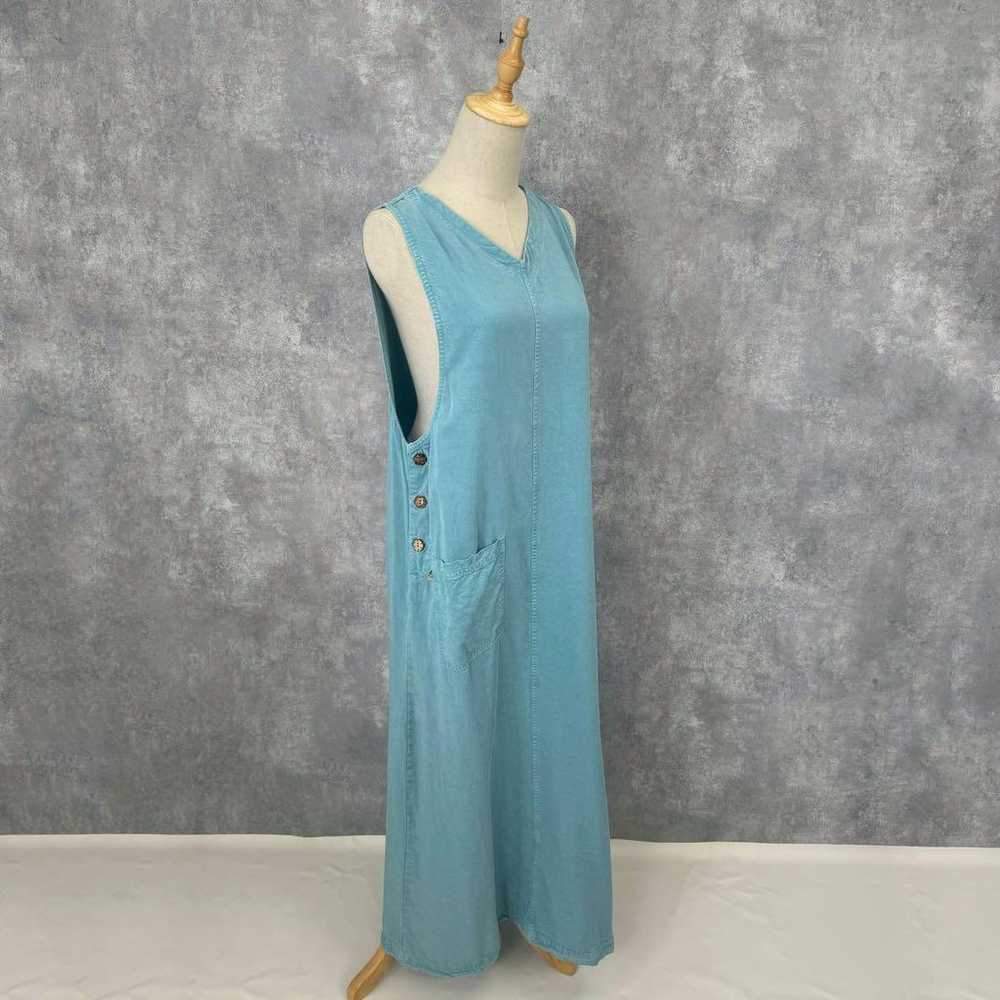 Sleeveless Maxi Dress with Side Button Design - I… - image 3