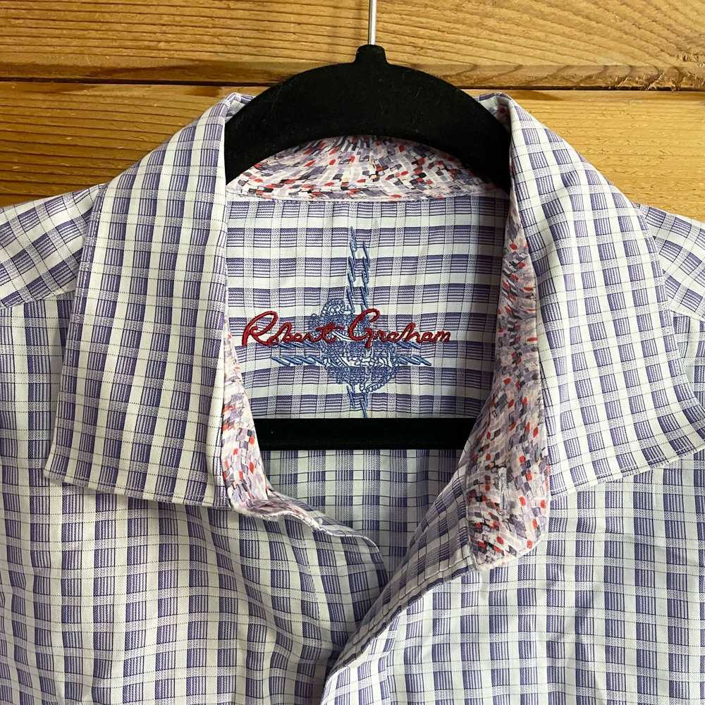 Robert Graham Robert Graham Purple White Long Sle… - image 5