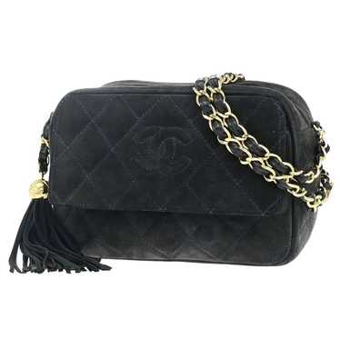 Chanel Camera Navy Suede Handbag (Pre-Owned)