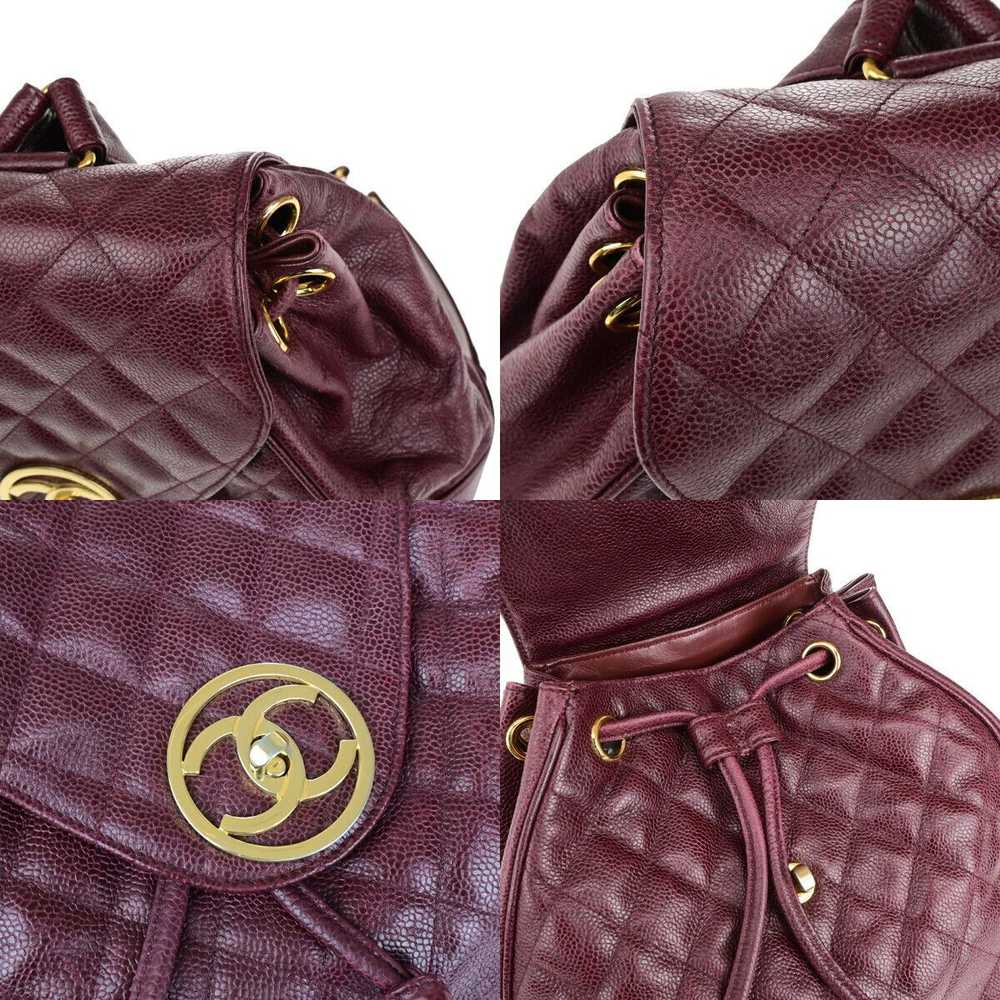 Chanel Coco Mark Burgundy Leather Backpack Bag (P… - image 11