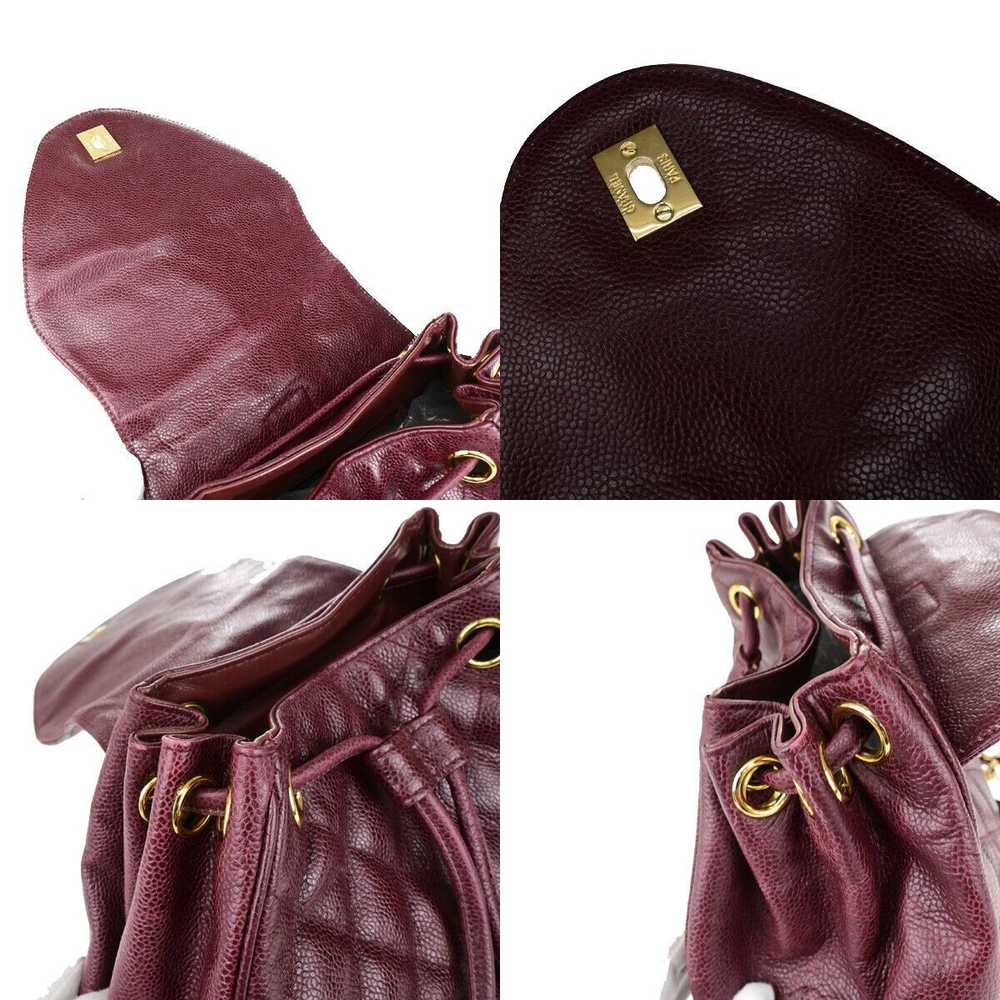 Chanel Coco Mark Burgundy Leather Backpack Bag (P… - image 12