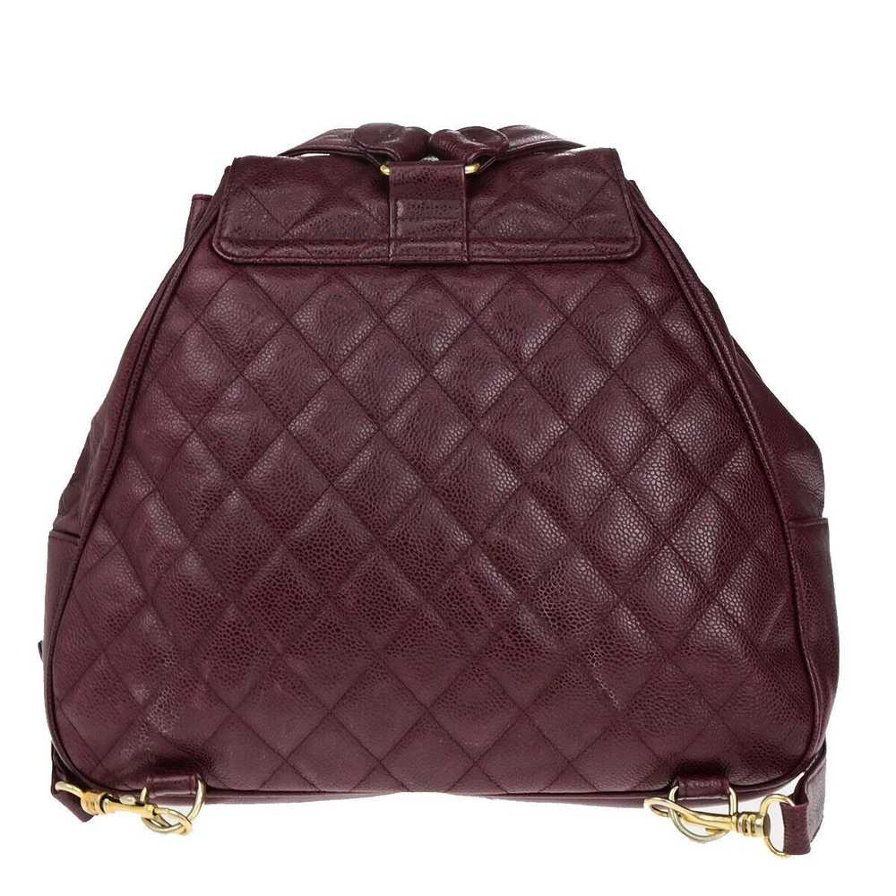 Chanel Coco Mark Burgundy Leather Backpack Bag (P… - image 2