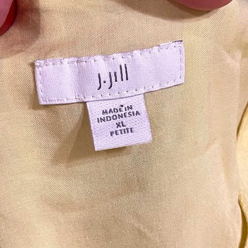 J Jill Dress Jacquard Tiered Midi Yellow V Neck S… - image 8