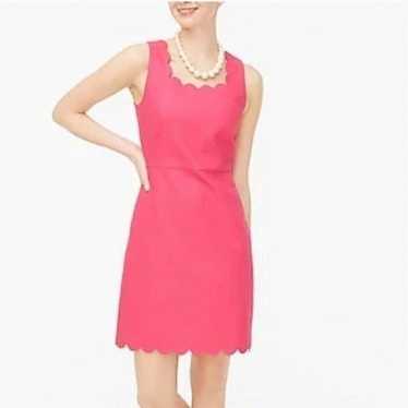 J. Crew Pink Basketweave Scalloped Shift Dress 4