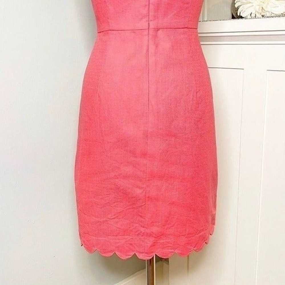 J. Crew Pink Basketweave Scalloped Shift Dress 4 - image 9