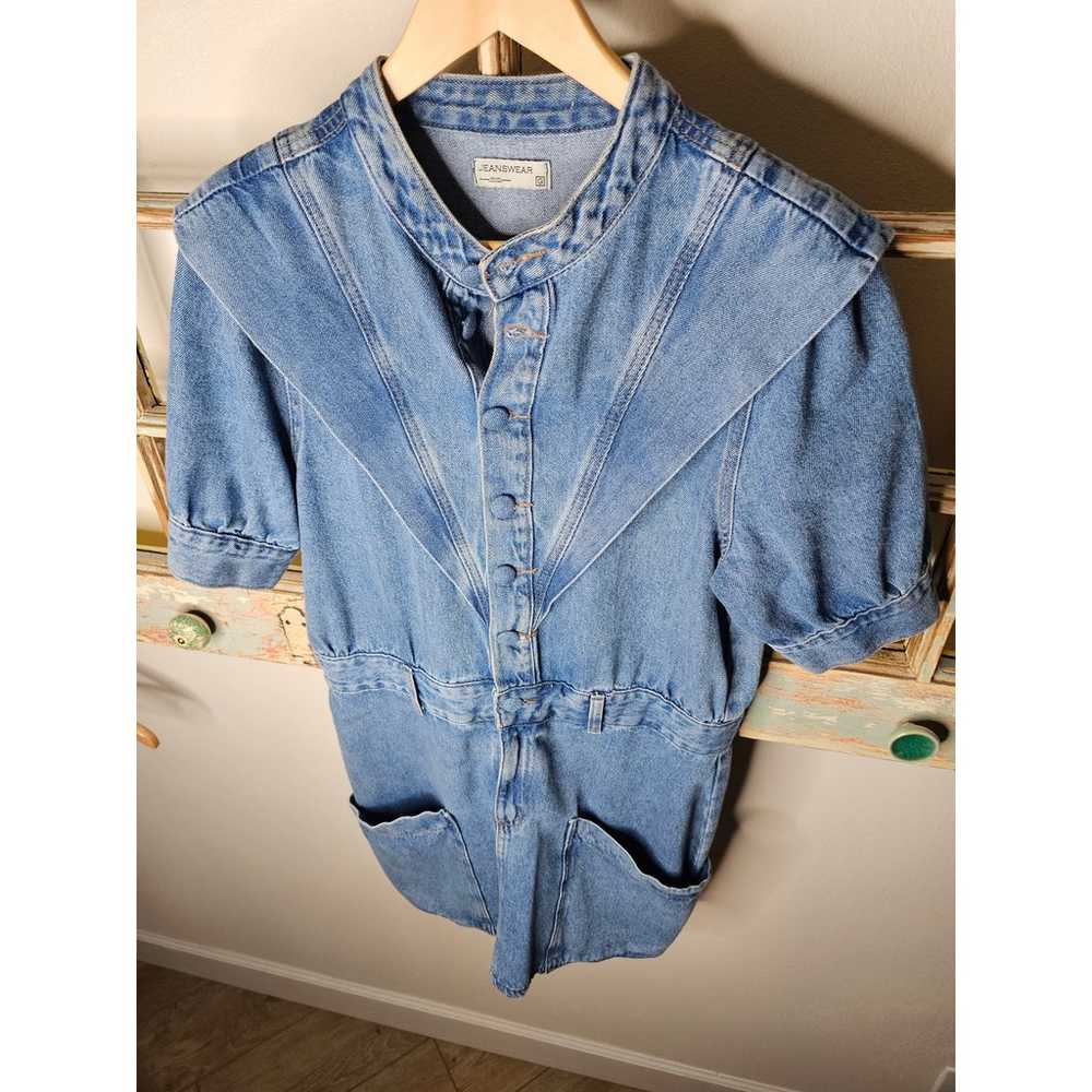 Vintage 80's Denim Jeanswear Dress with pockets L… - image 5