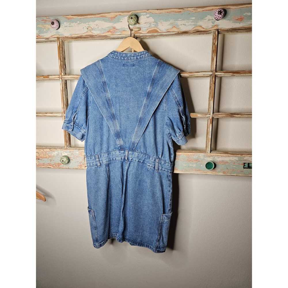 Vintage 80's Denim Jeanswear Dress with pockets L… - image 9