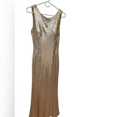 Lulus Slink and Wink Matte Rose Gold Sequin Maxi D