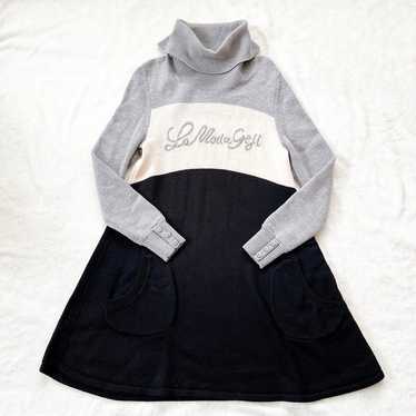 Italiya Logo Turtle Neck Knit Dress - image 1