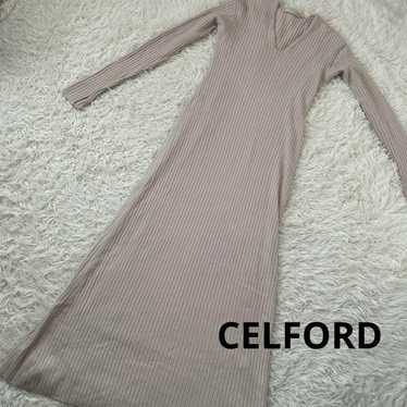 CELFORD Wool Knit Rib Long Dress - image 1