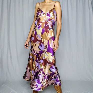 Y2k 100% silk vintage maxi dress