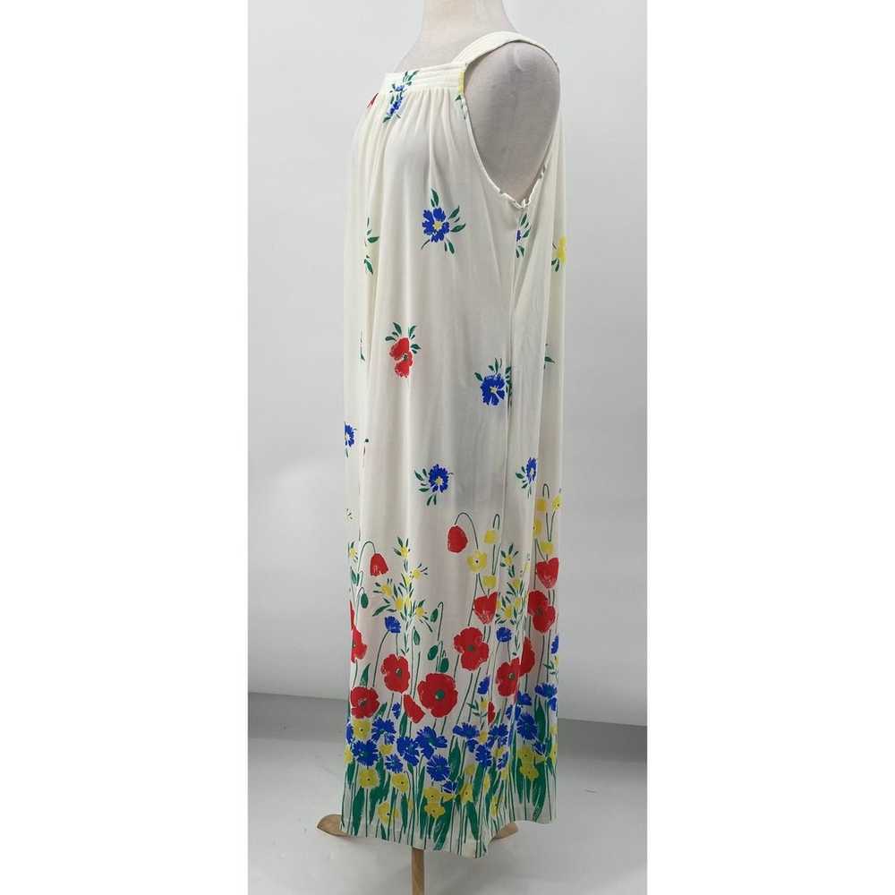 Vintage 70s Floral Print Maxi Dress A Line Sleeve… - image 3