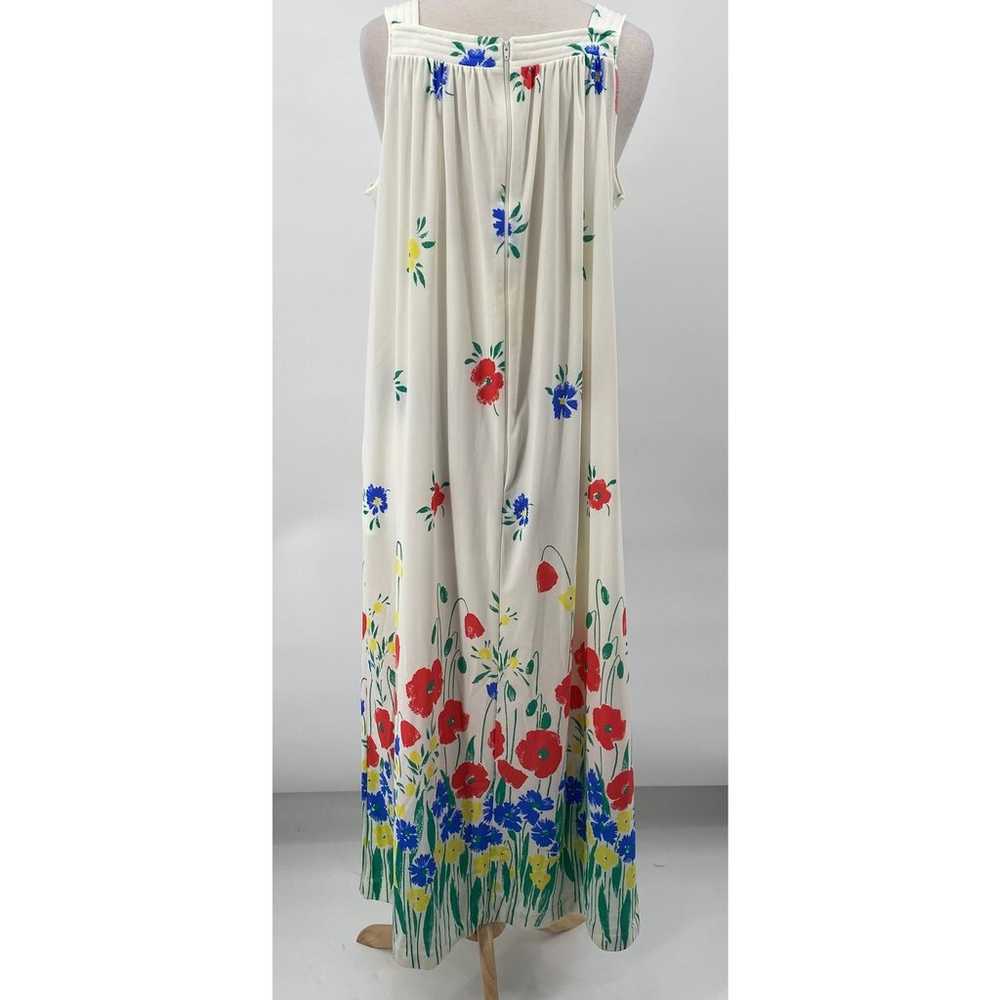 Vintage 70s Floral Print Maxi Dress A Line Sleeve… - image 6