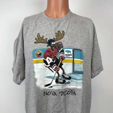 Gildan Nova Scotia Canada Moose Bulls Hockey T Shi