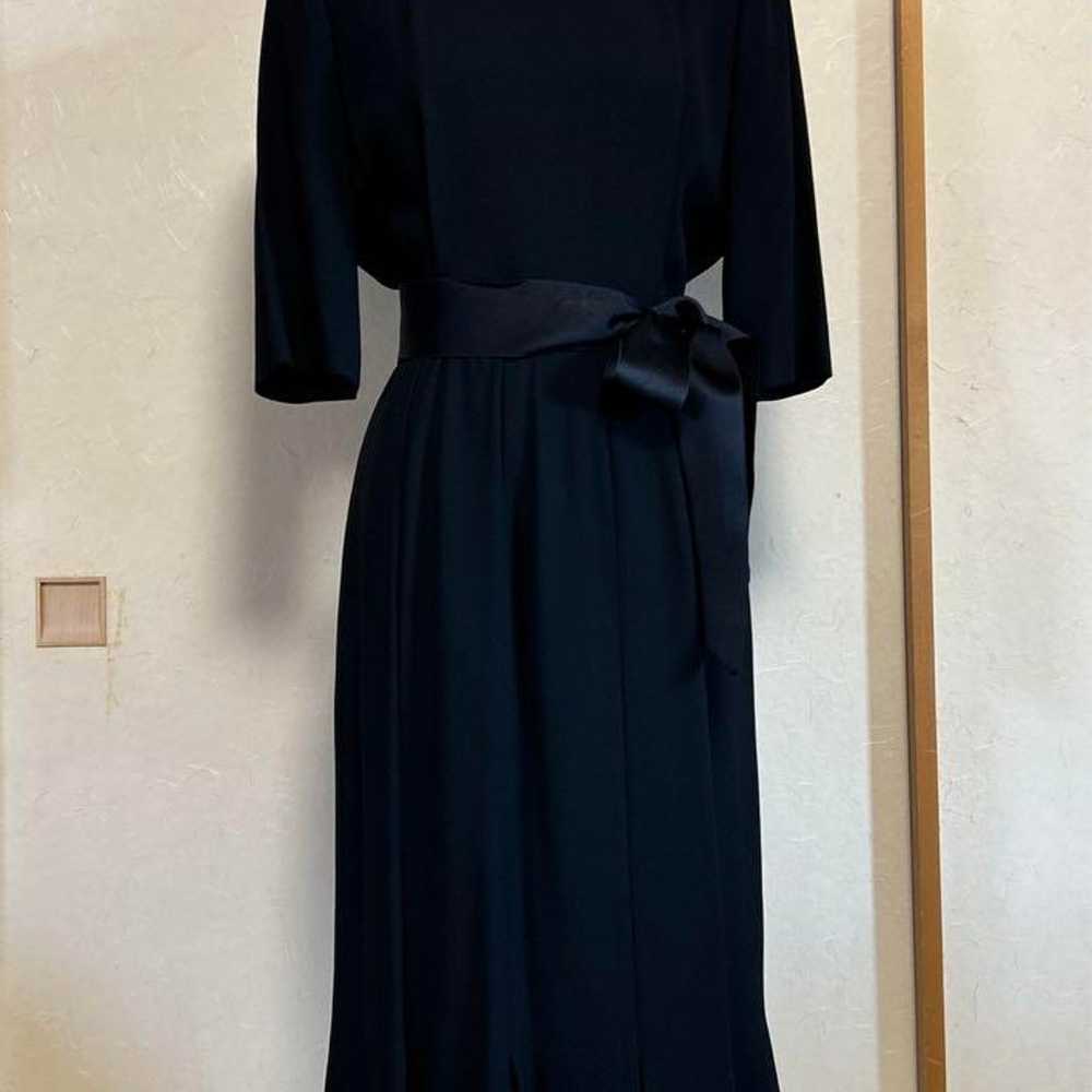 Jun Ashida Black Short Sleeve Dress with Ribbon - image 10