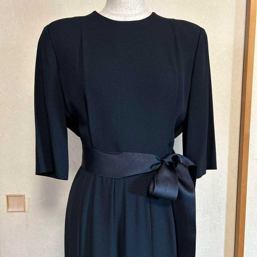 Jun Ashida Black Short Sleeve Dress with Ribbon - image 11