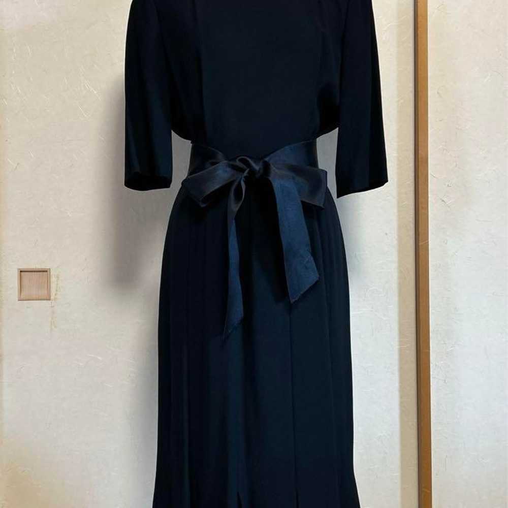 Jun Ashida Black Short Sleeve Dress with Ribbon - image 12