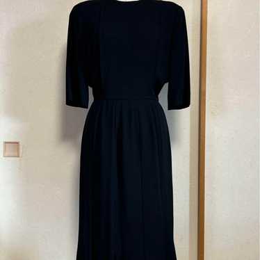 Jun Ashida Black Short Sleeve Dress with Ribbon - image 1