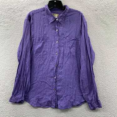 The Territory Ahead Sheer Purple Button Up Blouse… - image 1