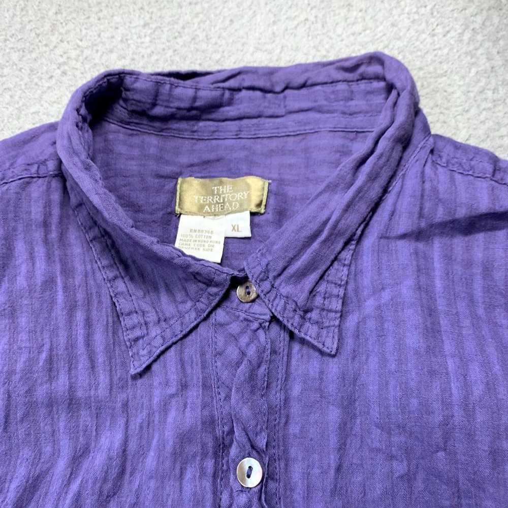 The Territory Ahead Sheer Purple Button Up Blouse… - image 6