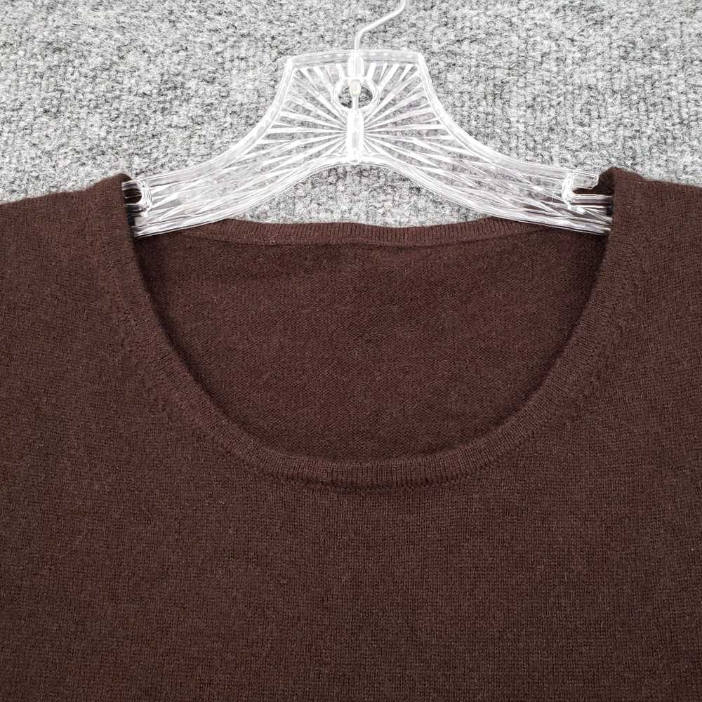 Vintage Womens Brown Cashmere Pullover Knit Round… - image 4