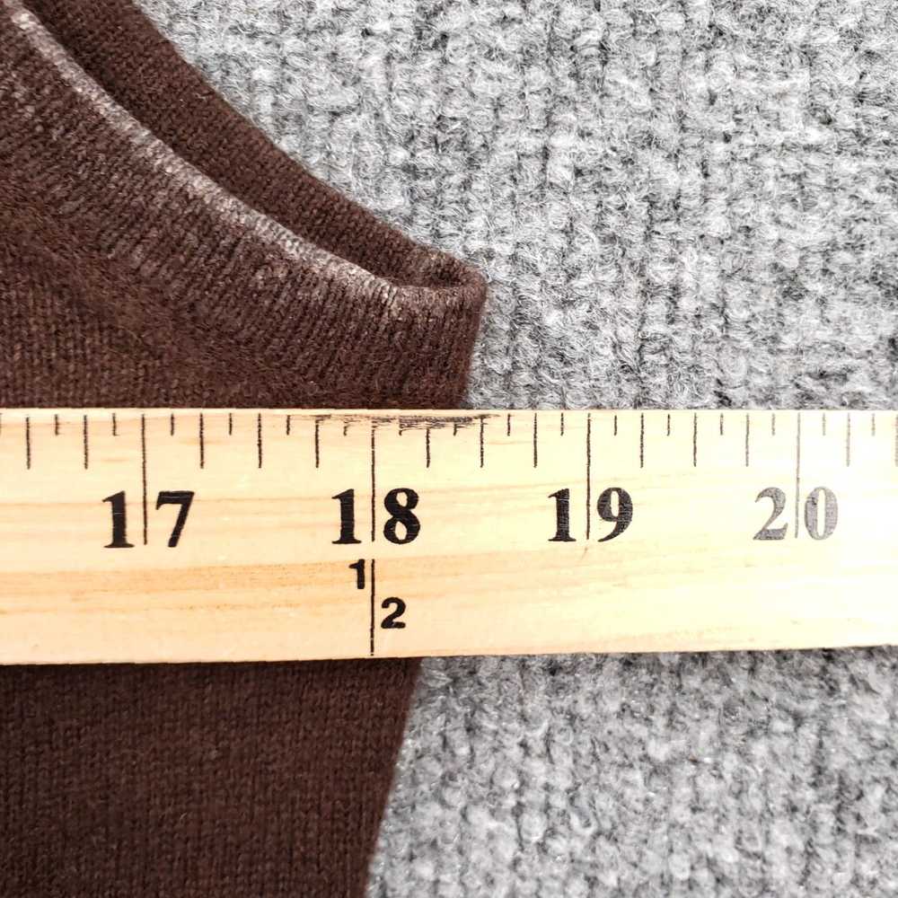 Vintage Womens Brown Cashmere Pullover Knit Round… - image 5