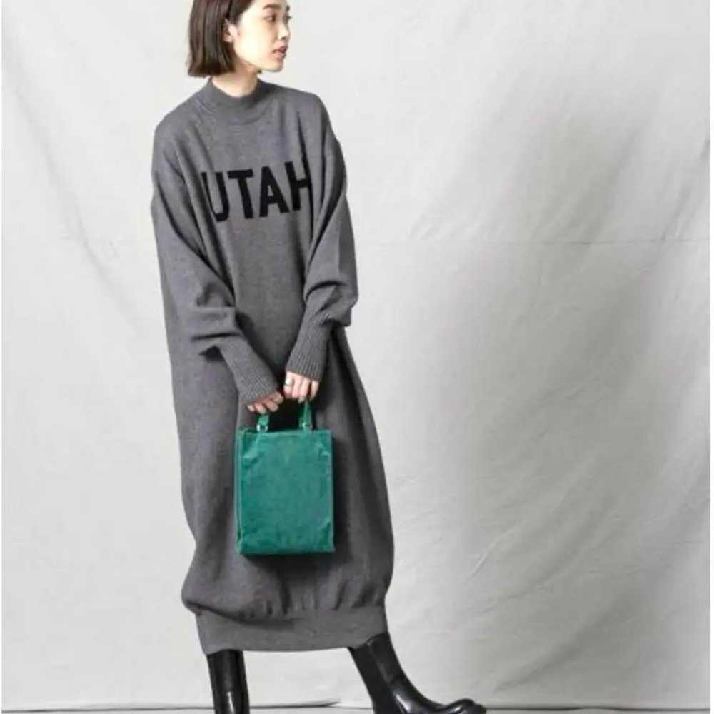 CLOCHE UTAH Logo Knit One-Piece Dress Gray Long K… - image 2