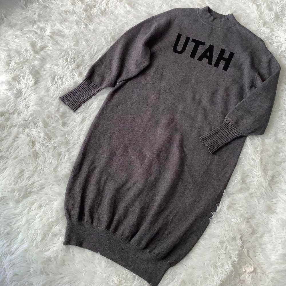 CLOCHE UTAH Logo Knit One-Piece Dress Gray Long K… - image 6