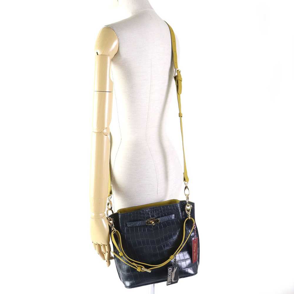 Other Other Crocodile 2WAY Handbag Shoulder Bag N… - image 9