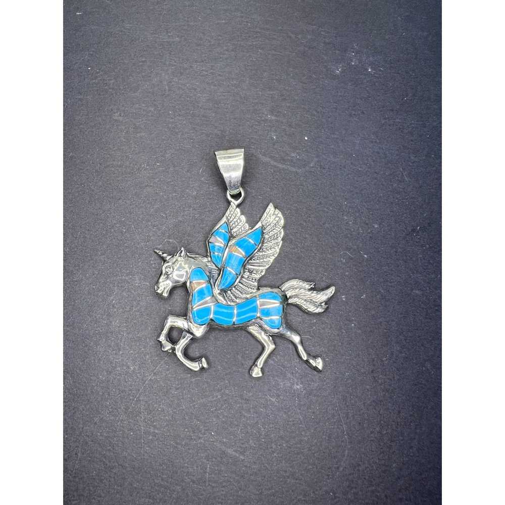 Other Turquoise and lab opal Pegasus unicorn 925 … - image 10