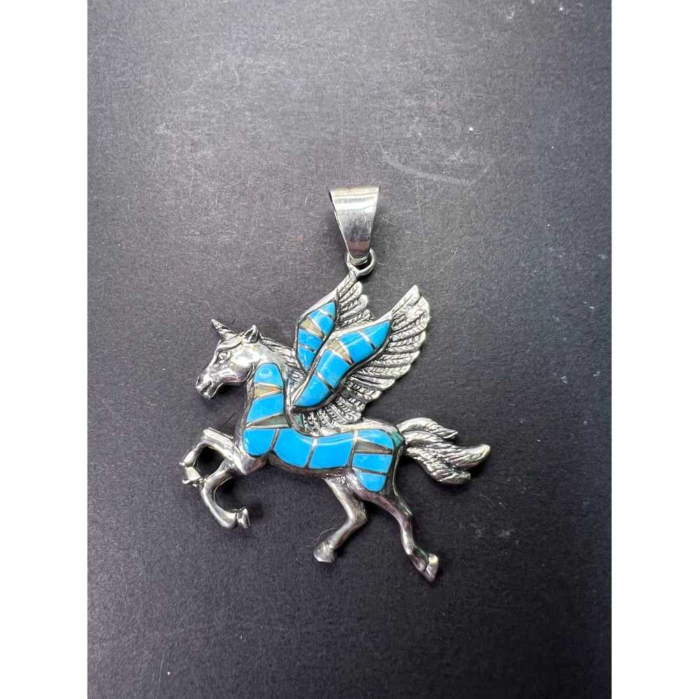 Other Turquoise and lab opal Pegasus unicorn 925 … - image 1