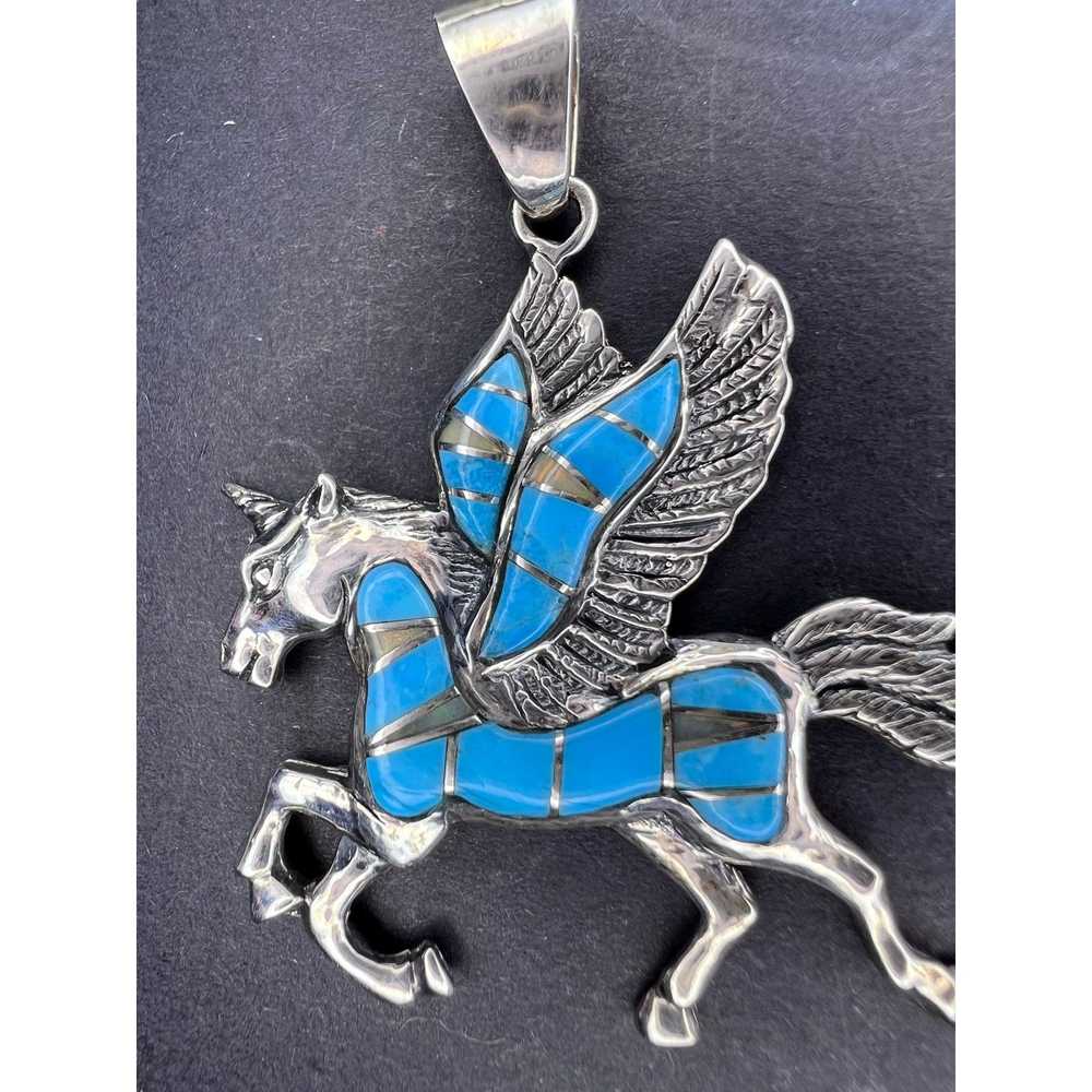 Other Turquoise and lab opal Pegasus unicorn 925 … - image 8