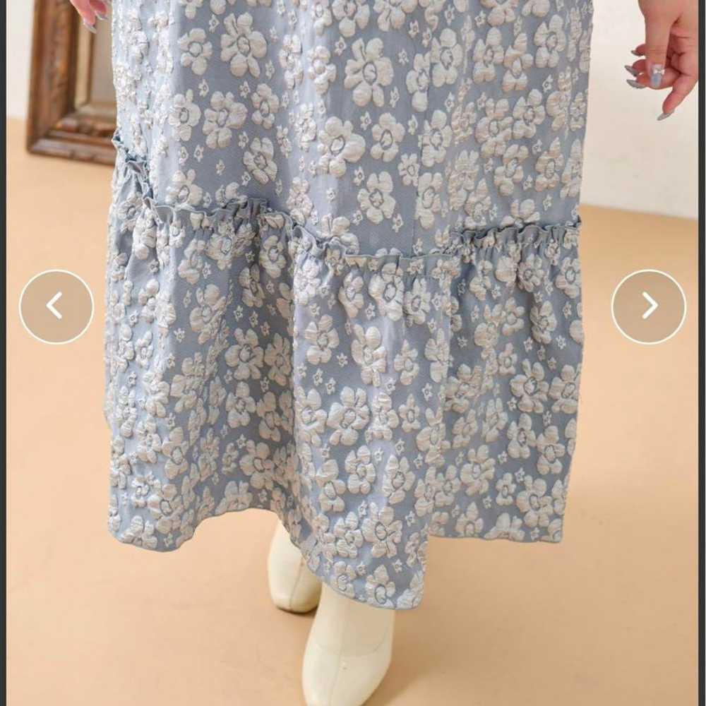 【Louiosy】Long Dress Blue Color Long Sleeve Floral… - image 3