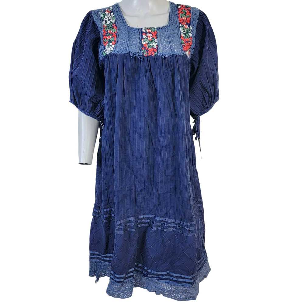 Vintage Vintage 70s Midi Dress Women Medium Embro… - image 1